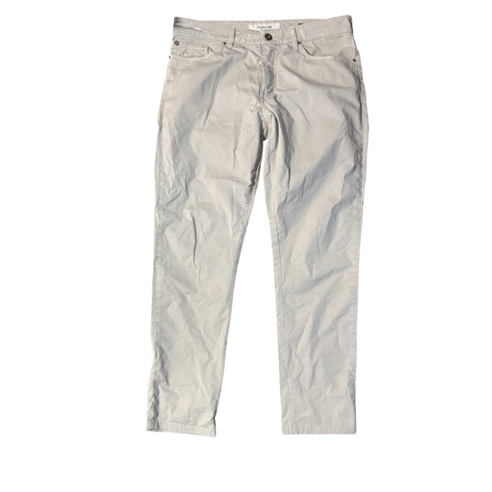 Teleria Zed Pants Mens 35X30 Beige 5 Pocket Stretch Cotton Preppy Made In Italy